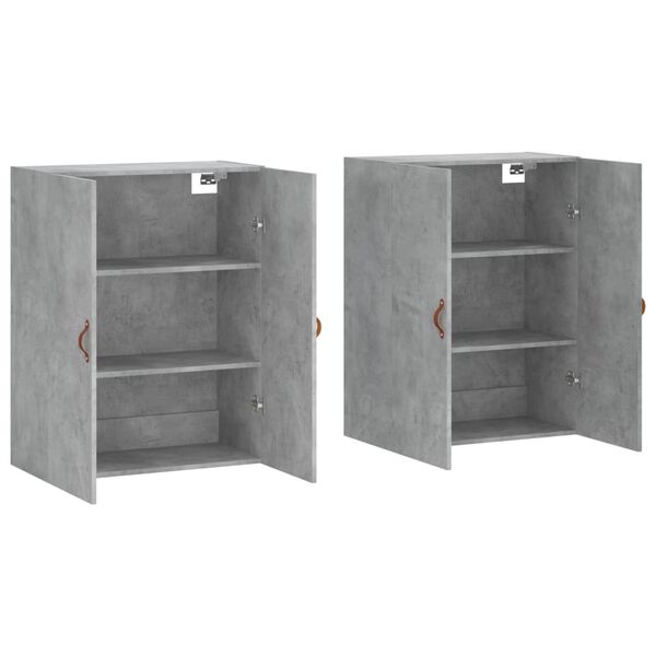 vidaXL Wandschr&auml;nke 2 Stk. Betongrau 69,5x34x90 cm