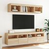 vidaXL 5-tlg. Wohnwand mit LED-Beleuchtung Sonoma-Eiche Holzwerkstoff