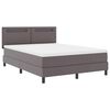 vidaXL Boxspringbett mit Matratze Grau 140 x 200 cm Kunstleder