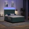 vidaXL LED Boxspringbett mit Matratze Dunkelgr&uuml;n 140 x 190 cm Stoff