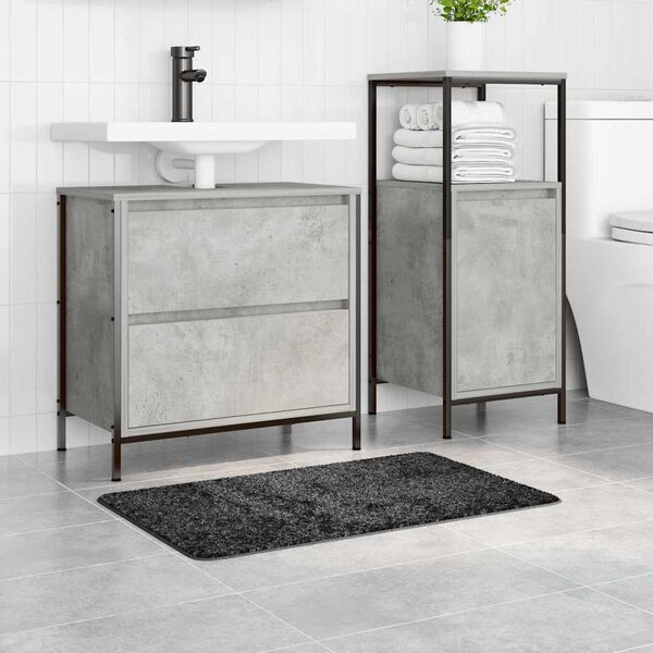 vidaXL Rutschfeste Badmatte Dunkelgrau 50 x 80 cm PP