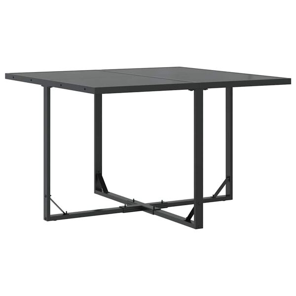 vidaXL Garten Essgruppe 9 pcs Schwarz Stahl