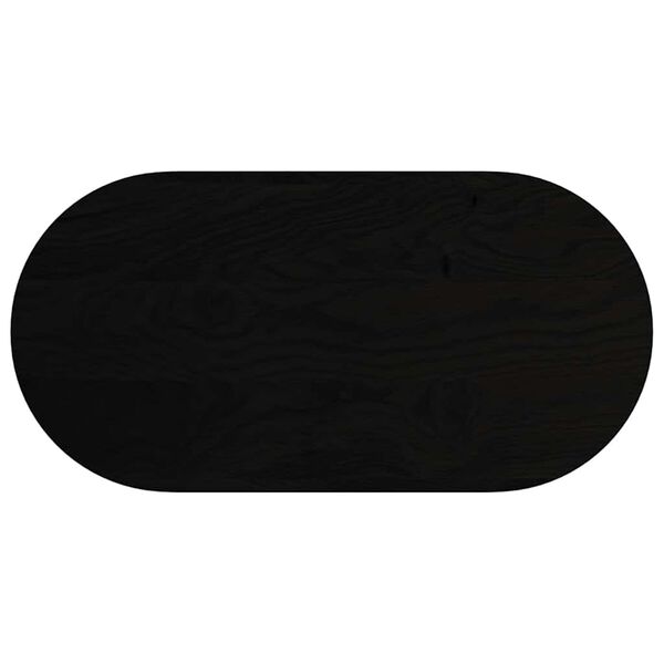 vidaXL Tischplatte Dunkelbraun 100x50x4 cm Massivholz Eiche Oval