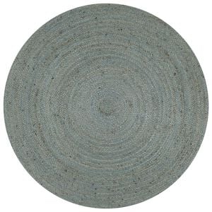 vidaXL Teppich Handgefertigt Jute Rund 90 cm Olivgr&uuml;n