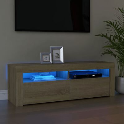 vidaXL TV-Schrank mit LED-Leuchten Sonoma-Eiche 120x35x40 cm