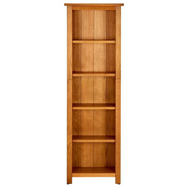vidaXL B&uuml;cherregal 5 F&auml;cher 45x22x140 cm Massivholz Eiche