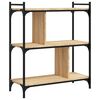 vidaXL B&uuml;cherregal 3 B&ouml;den Sonoma-Eiche 76x32x88 cm Holzwerkstoff