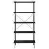 vidaXL Regal mit 5 B&ouml;den Schwarz 80x40x163 cm