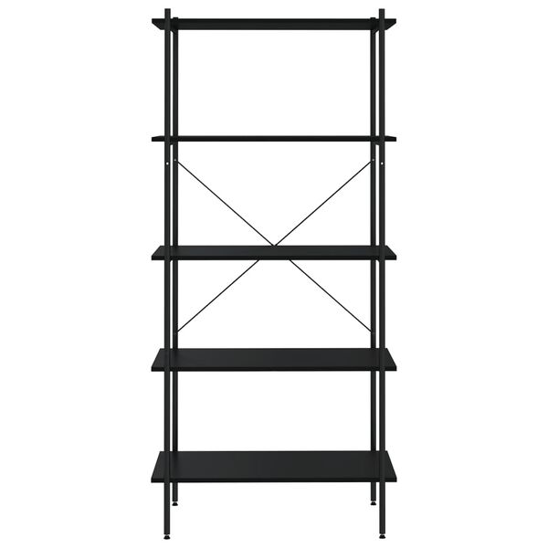 vidaXL Regal mit 5 B&ouml;den Schwarz 80x40x163 cm