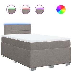 vidaXL Boxspringbett mit Matratze Taupe 120x190 cm Stoff