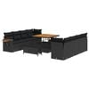 vidaXL Gartensofa-set 12 stk. 12-Sitzanzahl Schwarz Poly-Rattan