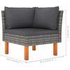 vidaXL 4-tlg. Garten-Lounge-Set mit Kissen Poly Rattan Grau