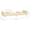 vidaXL Schlafsofa 2-Sitzer mit 2 Kissen Creme Stoff
