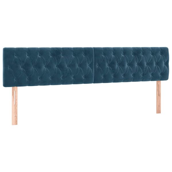 vidaXL LED Kopfteil Dunkelblau 180x7x78/88 cm Samt