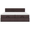 vidaXL Ottoman-Bett mit Matratzen Dunkelbraun 180x200 cm Stoff