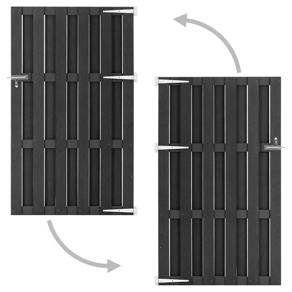 vidaXL Gartentor WPC 100x180 cm Grau