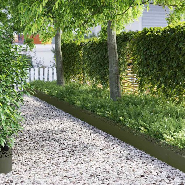 vidaXL Rasenkanten 20 pcs Olive Gr&uuml;n 103 x 0,05 x 22 cm Stahl
