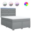 vidaXL Boxspringbett mit Matratze Hellgrau 140x200 cm Stoff