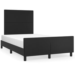 vidaXL Bettgestell ohne Matratze Schwarz 120x190 cm Kunstleder