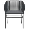 vidaXL 5-tlg. Garten-Essgruppe mit Kissen Schwarz Poly Rattan Glas