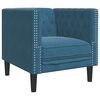 vidaXL 3-tlg. Chesterfield-Sofa-Set mit Nackenrollen Blau Samt