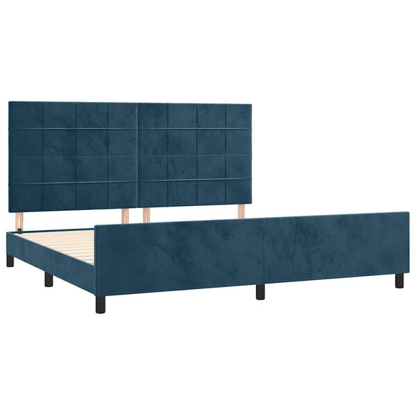vidaXL Bettgestell ohne Matratze Dunkelblau 200x200 cm Samt