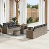 vidaXL Garten-Sofa-Set mit Kissen mit Speicher 10 pcs Grau