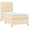 vidaXL Boxspringbett mit Matratze & LED Creme 100x200 cm Stoff