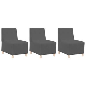 vidaXL Modulares Armfreies Sofa 3 pcs Dunkelgrau 55 x 74 x 82 cm