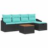 vidaXL Gartensofa-set 6 stk. Schwarz Poly-Rattan