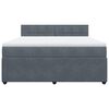 vidaXL Boxspringbett mit Matratze Dunkelgrau 180x200 cm Samt
