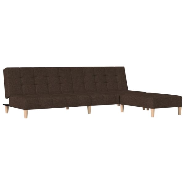 vidaXL Schlafsofa 2-Sitzer mit Fu&szlig;hocker Dunkelbraun Stoff