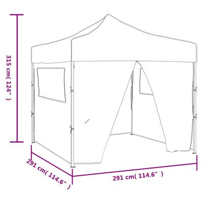 vidaXL Faltzelt 3x3 m Blau 4 Seitenwände