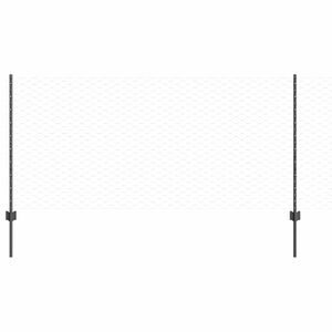 vidaXL Sechseckzaun mit Pfosten 10 x 1 m PVC-beschichteter Stahl Grau