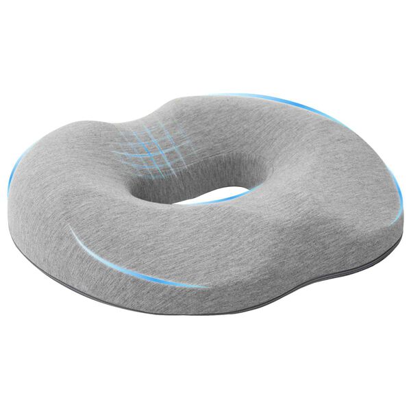 vidaXL Sitzkissen mit Kissen Hellgrau 42 x 36,5 x 8 cm Baumwolle
