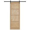 vidaXL Schiebet&uuml;r ORKDAL Braun 83 x 232 cm Massives Kiefernholz