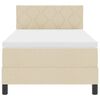 vidaXL Boxspringbett mit Matratze mit Kopfteil Creme 90 x 200 cm Stoff