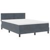 vidaXL LED Boxspringbett mit Matratze Dunkelgrau 140 x 200 cm Samt