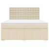 vidaXL Boxspringbett mit Matratze Creme 180x200 cm Stoff