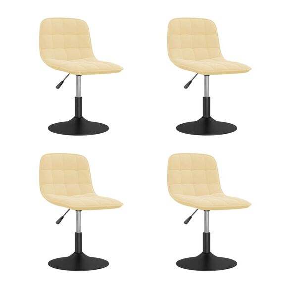 vidaXL Esszimmerst&uuml;hle 4 Stk. Drehbar Creme Samt