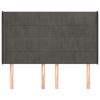 vidaXL Kopfteil mit Ohren Dunkelgrau 147x16x118/128 cm Samt