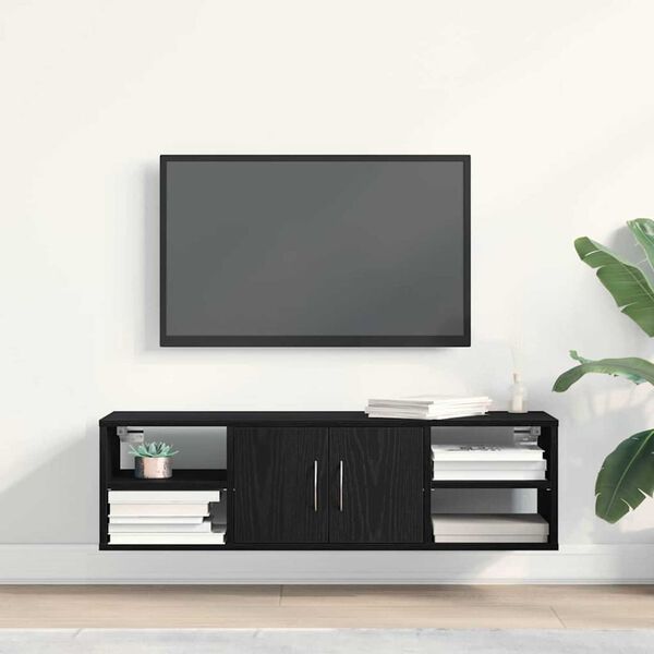 vidaXL Wandregal Schwarz Eichen-Optik 140 x 41 x 75 cm Holzwerkstoff
