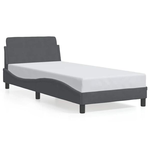 vidaXL Bettgestell "Dover" Dunkelgrau 90x200 cm Samt