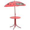 vidaXL 3-tlg. Garten-Bistro-Set f&uuml;r Kinder mit Sonnenschirm Rot