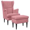 vidaXL Sessel mit Fu&szlig;hocker 2 stk. Rosa Samt
