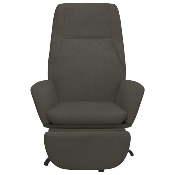vidaXL Relaxsessel mit Fu&szlig;st&uuml;tze Dunkelgrau Samt