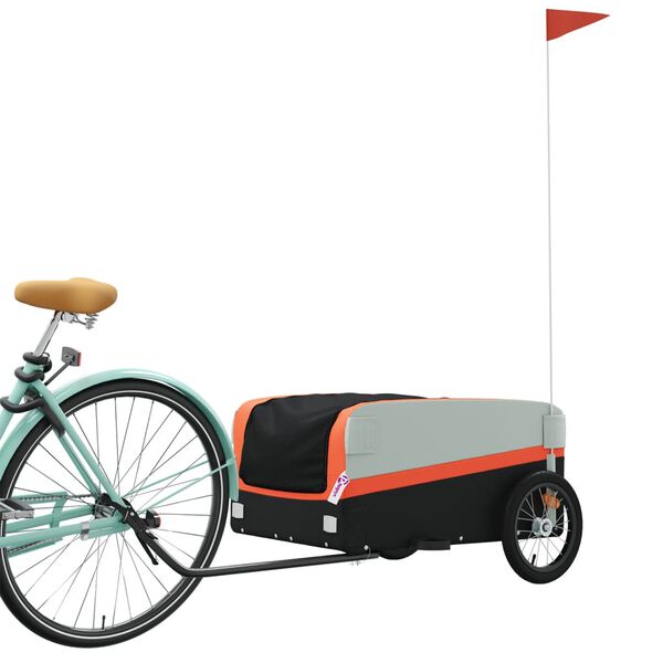 vidaXL Fahrradanh&auml;nger Schwarz und Orange 45 kg Eisen