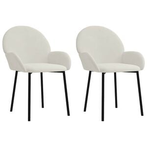 vidaXL Esszimmerst&uuml;hle 2 Stk. Creme Samt