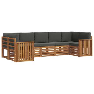 vidaXL Outdoor-Sofagarnitur 7 stk. Natur und Anthrazit