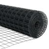 vidaXL Zaun mit Pfosten Grau 0,6 x 50 m Stahl und PVC